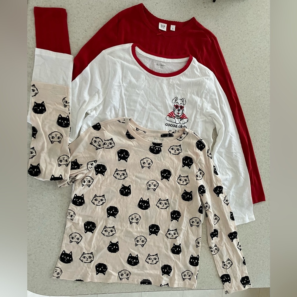 3 Pc LOT! Girls Size 18 XXL Gap and Old Navy - Long Sleeved Shirts